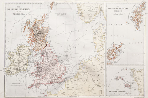 The British Islands and the North Sea
The Orkney and Shetland Islands
The Channel Islands  1882